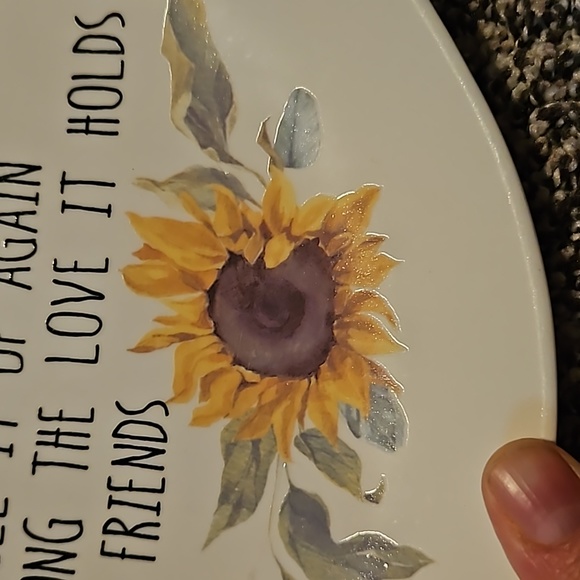 Sunflower ceramic giving plate - Picture 6 of 6